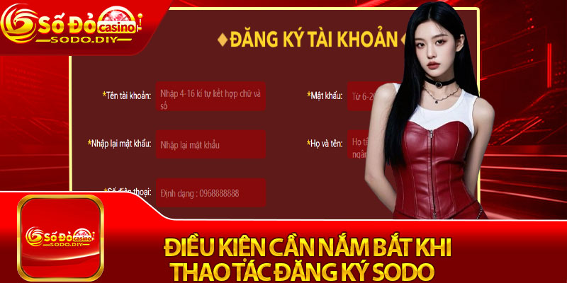 Điều kiện cần nắm bắt khi thao tác đăng ký Sodo